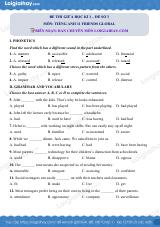 Đề thi giữa kì 1 Tiếng Anh 11 Friends Global - Đề số 3
